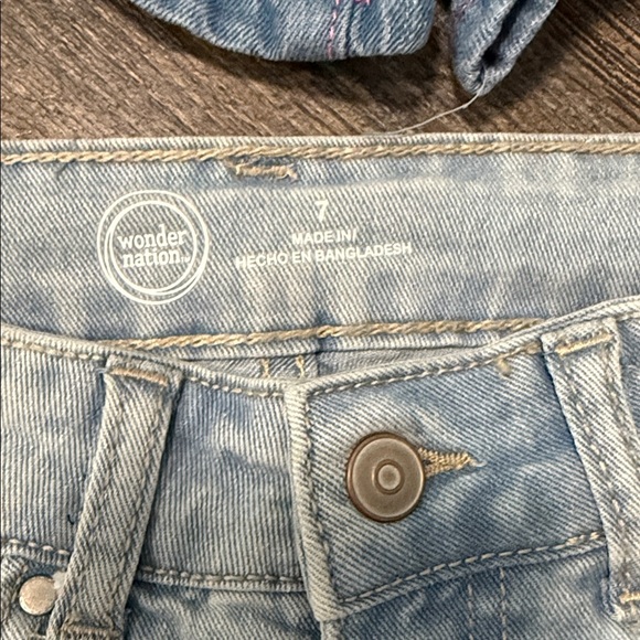 Wonder Nation Kids Embroidered Denim Shorts Set - Picture 5 of 16